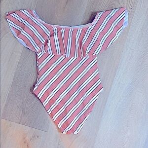 Topshop Ruffled Striped One Piece bathing suit - New with tags!